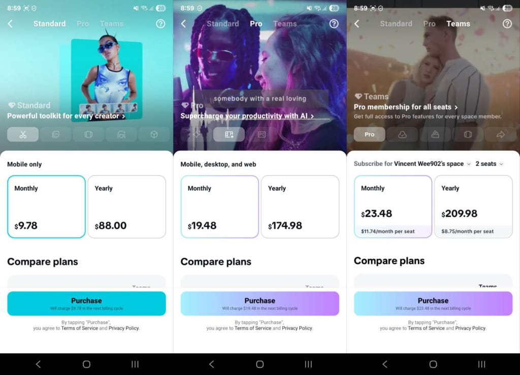 CapCut updates pricing plans and removes free cloud storage - 1