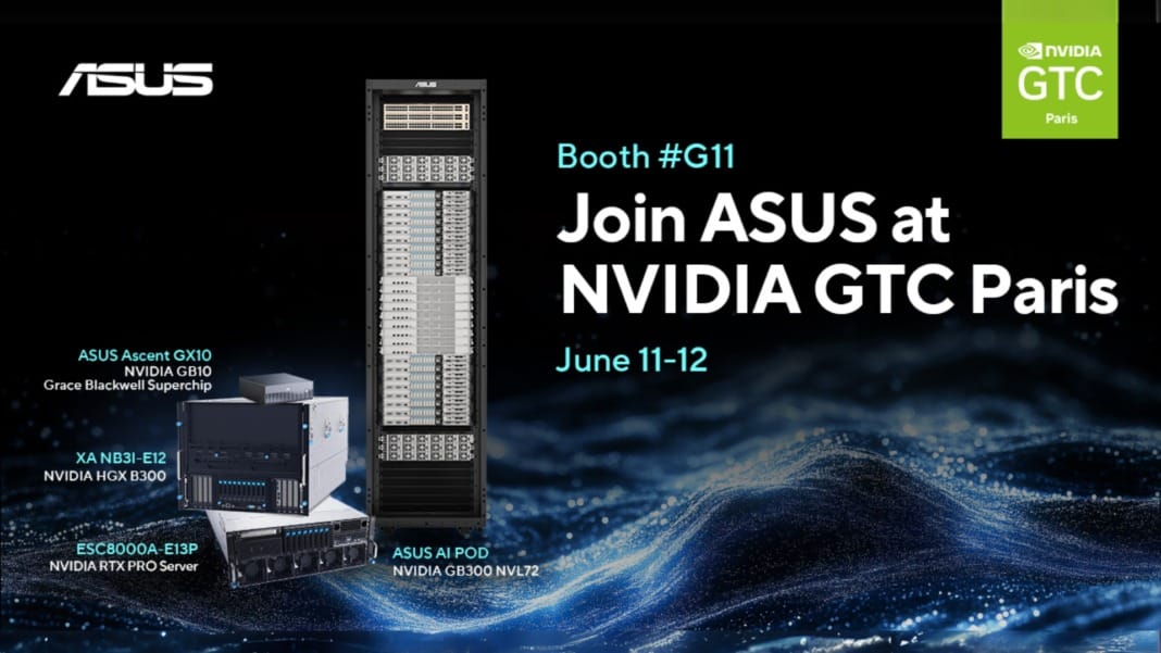 ASUS showcases next-gen NVIDIA GB300 NVL72 system and deepens Nebius partnership at GTC Paris 2025