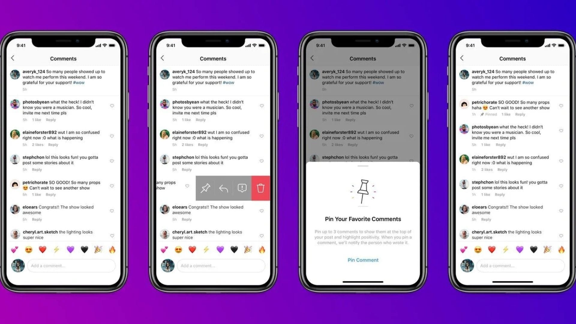 Instagram lets creators pin their own comments