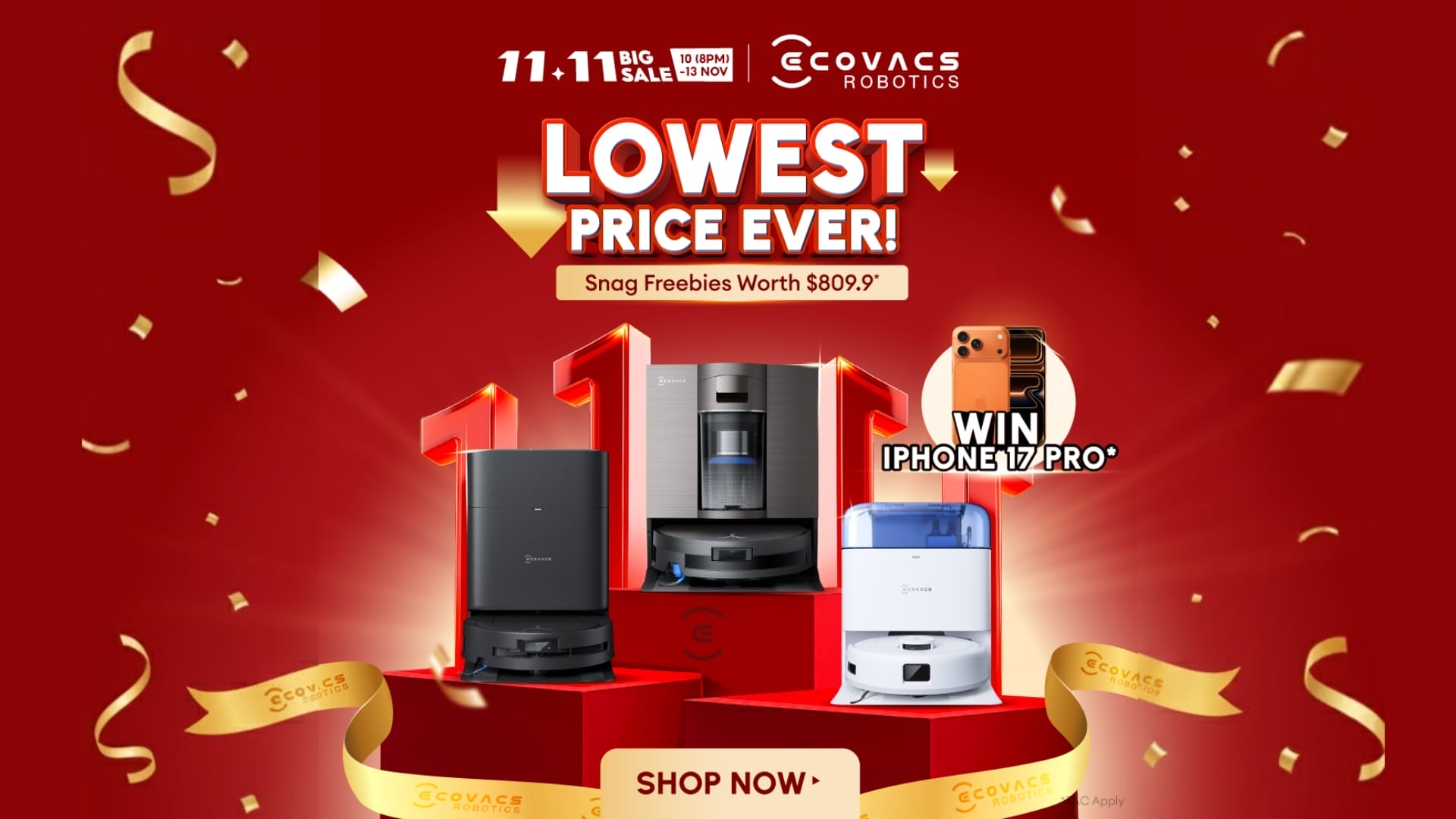 ECOVACS turns up the 11.11 excitement with unbeatable deals on its smart cleaning robots