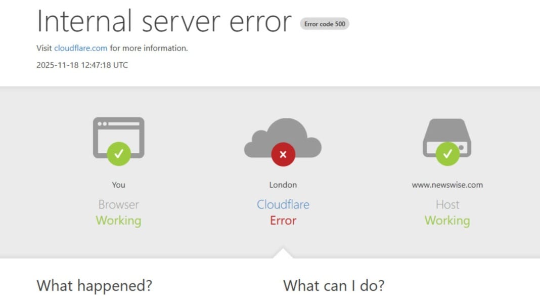 Major web outage affects numerous global sites on 18 November