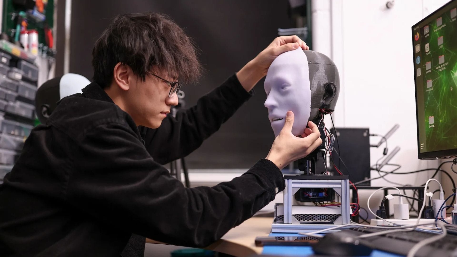 Researchers teach a robotic face to mimic human speech by studying online videos