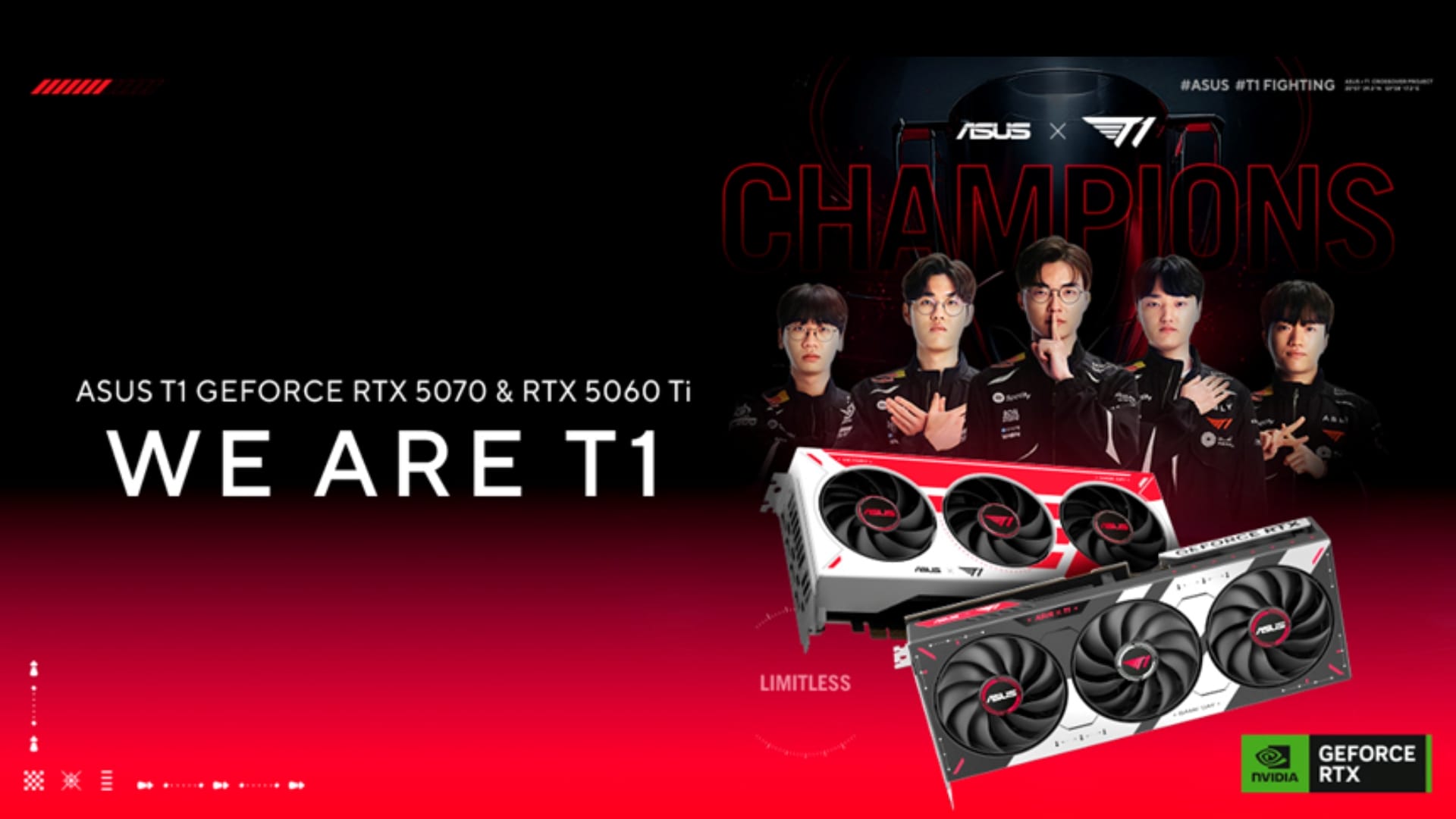 ASUS and T1 launch GeForce RTX 5070 and RTX 5060 Ti graphics cards