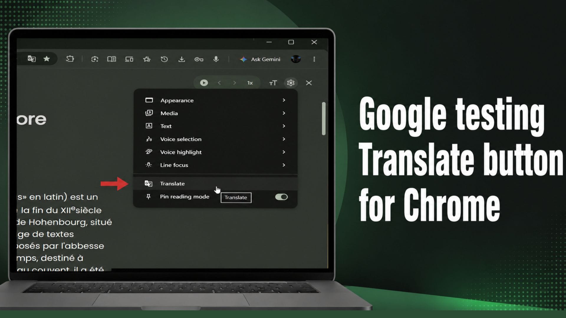 Google tests page translation feature for Chrome Reading Mode