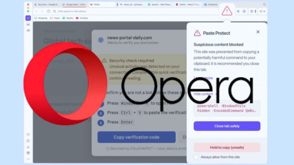 Opera introduces Paste Protect to block clipboard-based cyberattacks Opera introduces Paste Protect to block clipboard-based cyberattacks
